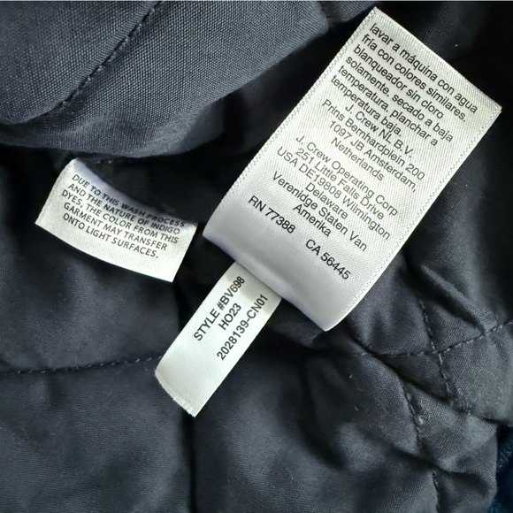 J Crew Cropped Denim Puffer Jacket Blue Quilted Jean Coat 90s Street Style S - Picture 13 of 13